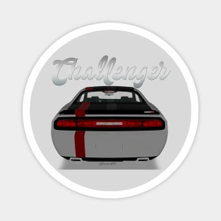 Challenger Srt-8 White Custom Stripe Back Magnet